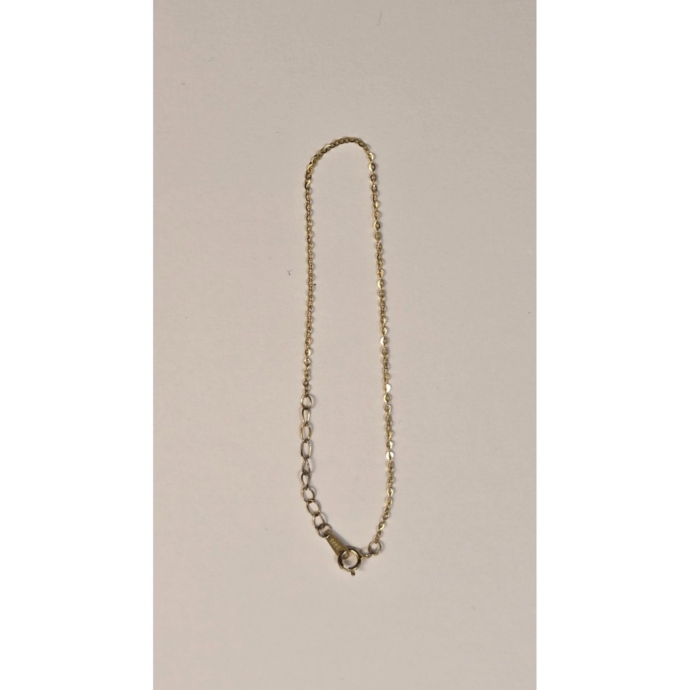 Sterling Silver Gold Tone Adjustable Chain Bracelet 6-7.5"